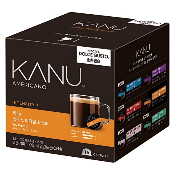 KANU Smooth Medium Roast Dolce Gusto Compatible Coffee Capsules 7gx16capsules