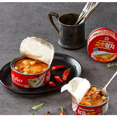 Sajo Hot Pepper Tuna 85g × 8 packs- Korean Spicy Chili Tuna