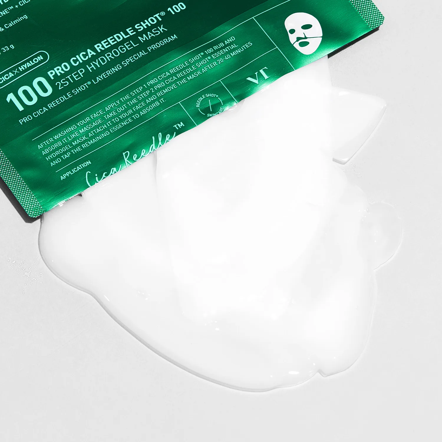 VT COSMETICS Pro Cica Reedle Shot 100 2-Step Hydrogel Mask 33g*4Sheets - Image 2