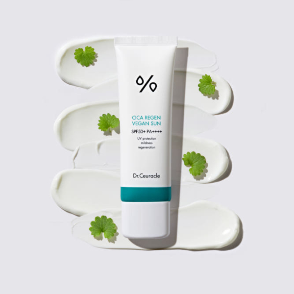 DR.CEURACLE CICA Regen Vegan Sunscreen SPF50+ PA++++ 50ml - Daily Sun Protection for Sensitive Skin
