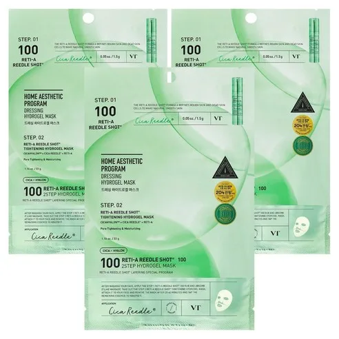 VT COSMETICS Reti-A Reedle Shot 100 2-Step Hydrogel Mask 3sheets