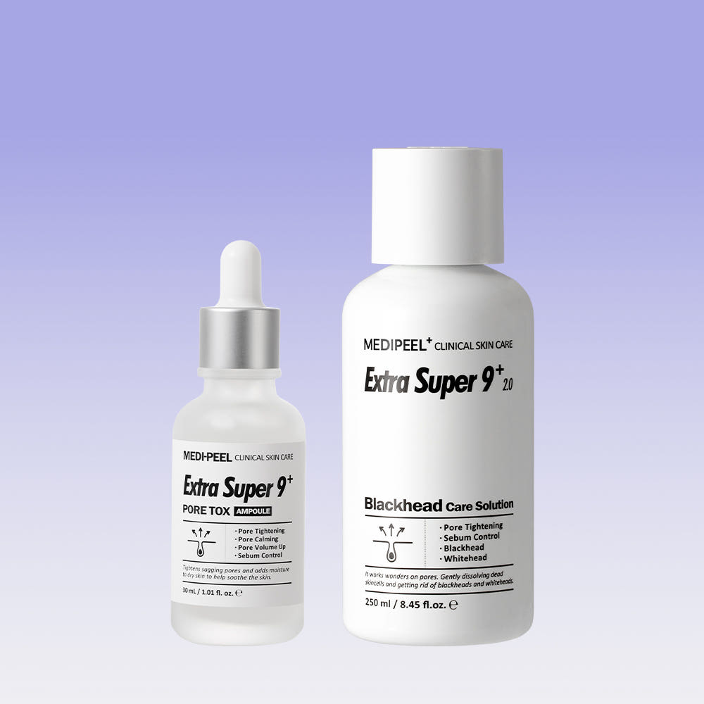 MEDIPEEL Extra Super 9+ Blackhead and Pore Care Set (Solution 250ml+Ampoule 30ml)
