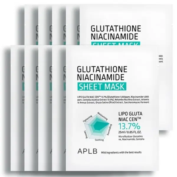 APLB Glutathione Niacinamide Sheet Mask 25ml*10sheets