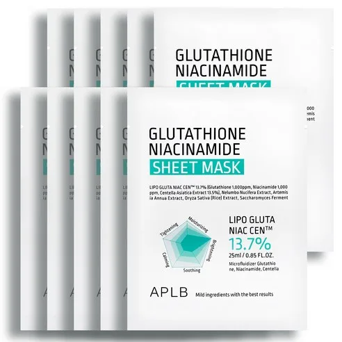 APLB Glutathione Niacinamide Sheet Mask 25ml*10sheets