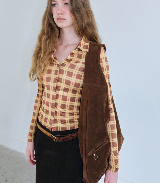 Archivepke Knotted layer bag - Suede brown