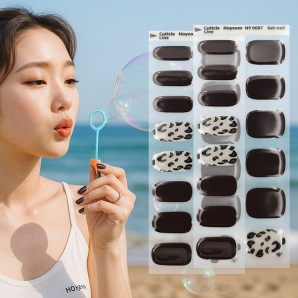 HOYEOM Semi-Cured Gel Nail Sticker Onyx Pounce HY-0007