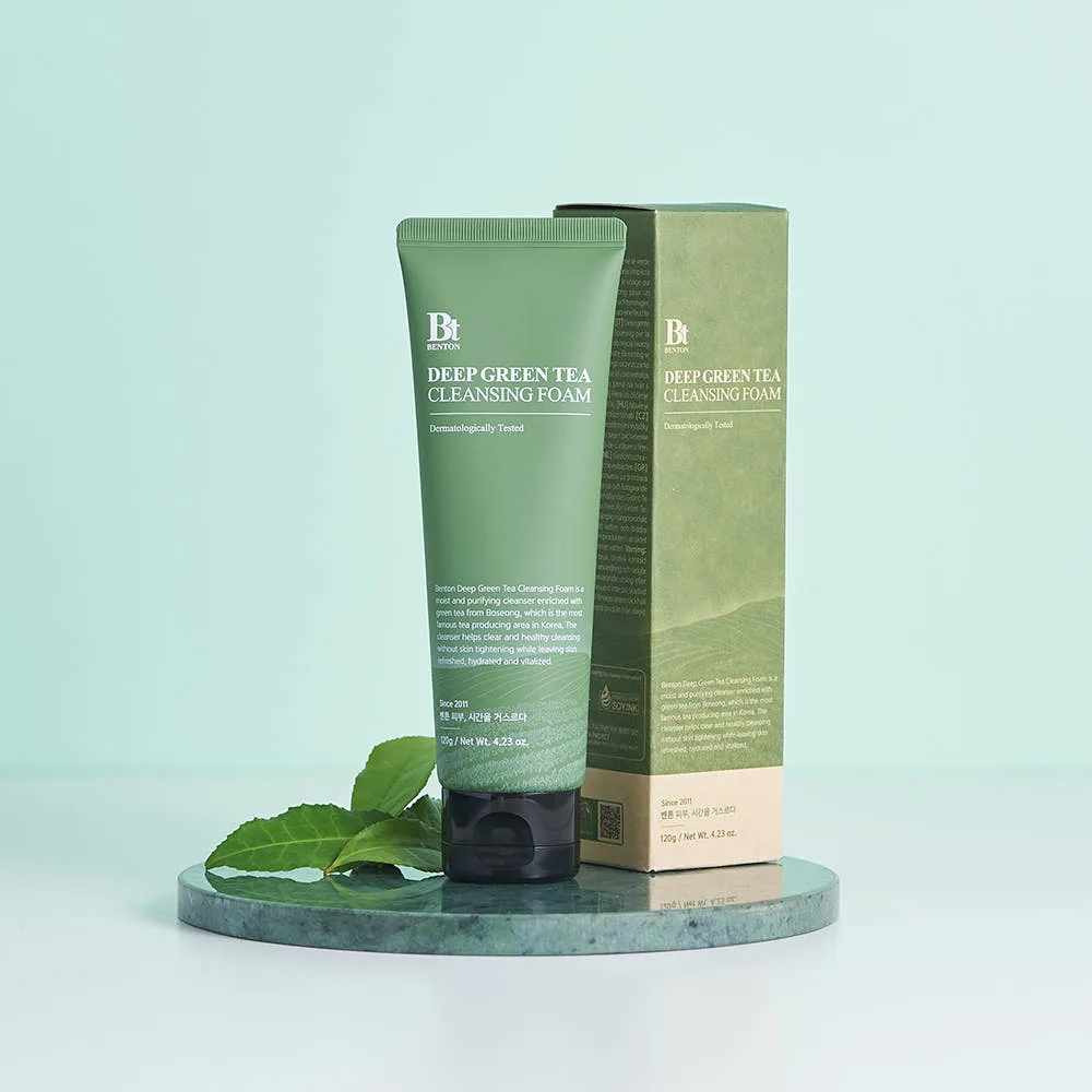 BENTON Deep Green Tea Cleansing Foam 120g - Image 2