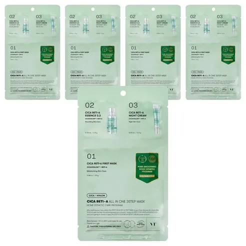 VT COSMETICS Cica Reti-A All In One 3 Step Mask 5 Sheets - Image 2