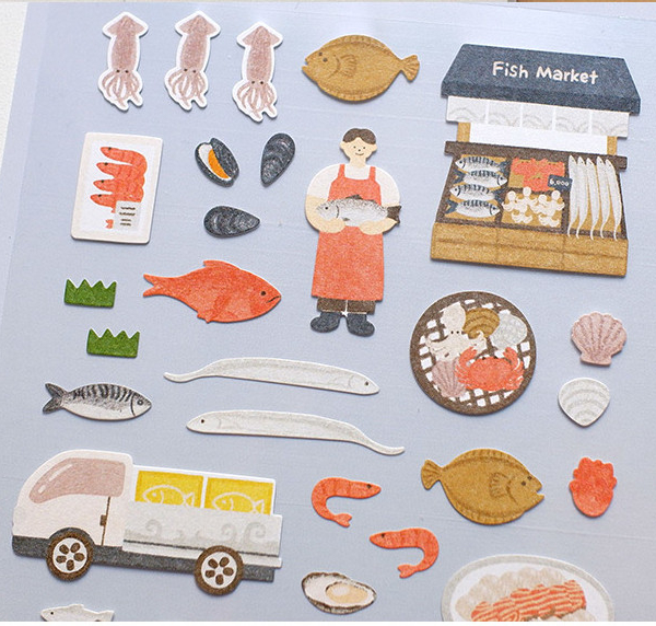 SUATELIER Fish Market Stickers