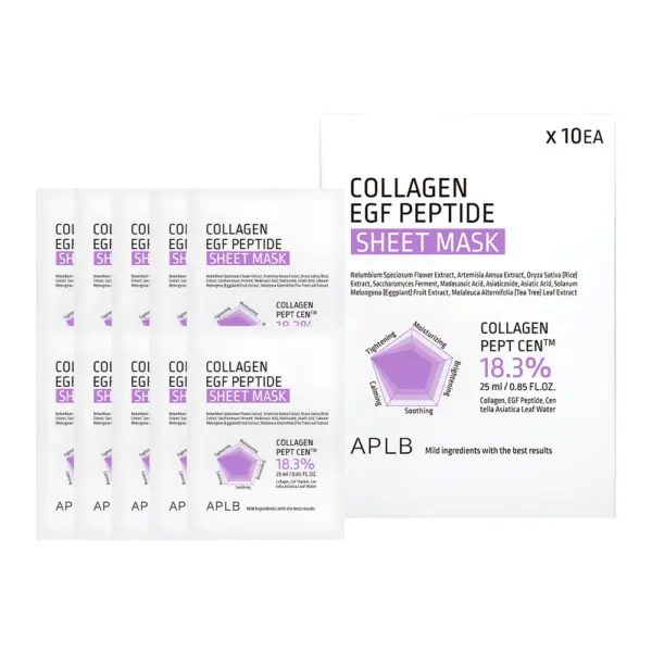 APLB Collagen EGF Peptide Sheet Mask 25ml×10 Sheets