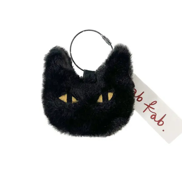 ab fab. Big Black Cat Keyring
