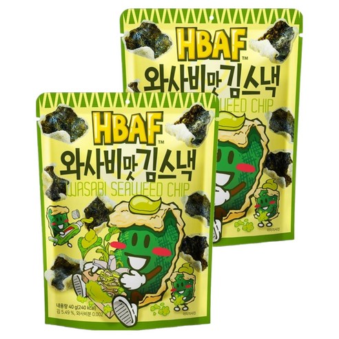 HBAF Wasabi Seaweed Chips 40g×2 Packs