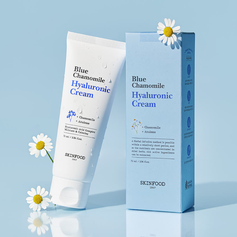 SKINFOOD Blue Chamomile Hyaluronic Cream 70ml - Image 2
