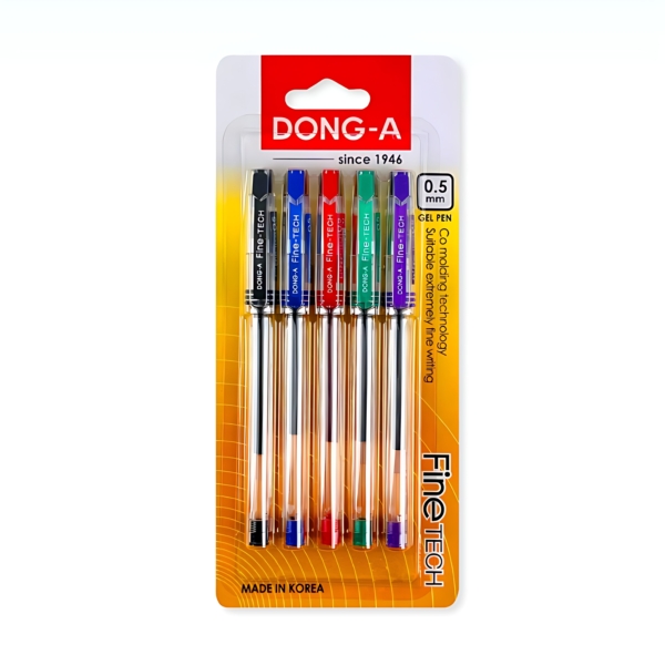 Dong-A Fine-Tech Gel Ink Pen 0.5mm 5-Color Set