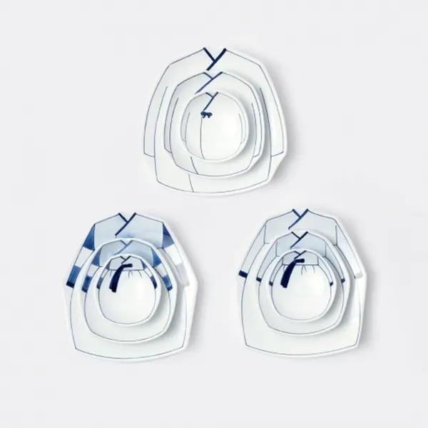 Hanbok Porcelain Plate Set (Small/Medium/Large) - 3 Piece Set