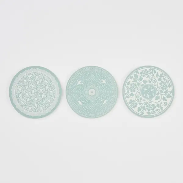 Korean Celadon Ceramic Coaster - Traditional Goryeo Patterns by Kim Tae-san