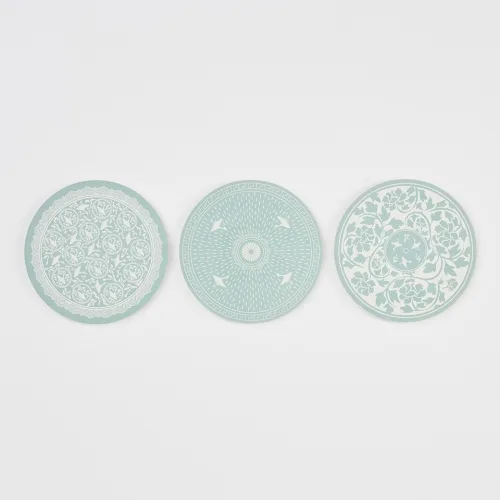 Korean Celadon Ceramic Coaster - Traditional Goryeo Patterns by Kim Tae-san