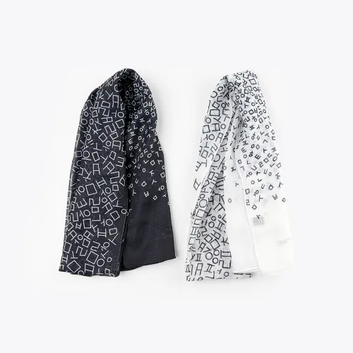 Korean Hangul Alphabet Pattern Muffler Scarf - Image 2