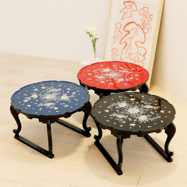Najeonchilgi Mother-of-Pearl Hojokban Tea Table 45cm Peony Design