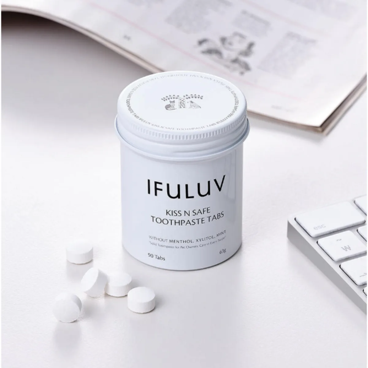 IFULUV Kiss N Safe Solid Toothpaste Tabs 90 Tablets 63g - Image 2