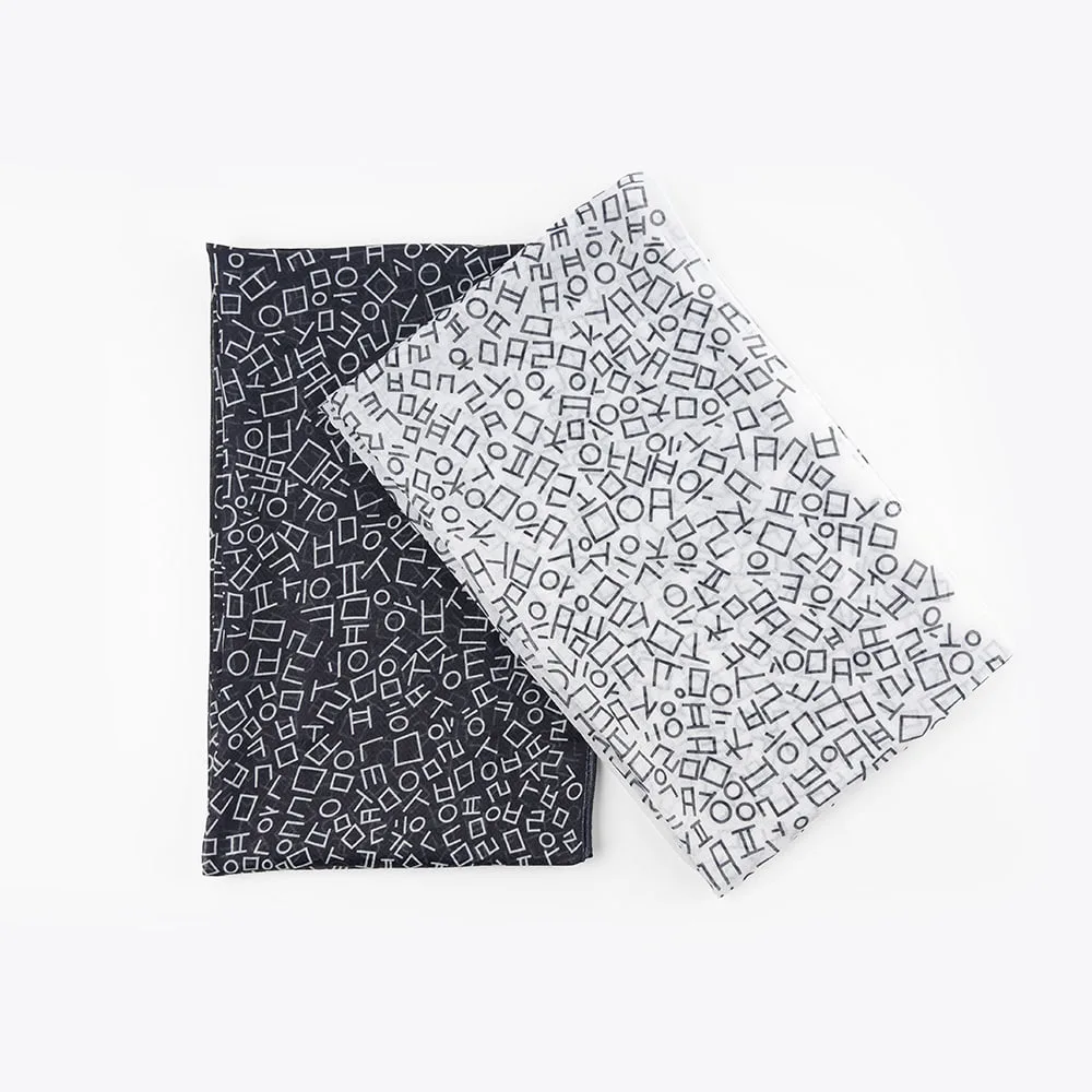Korean Hangul Alphabet Pattern Muffler Scarf