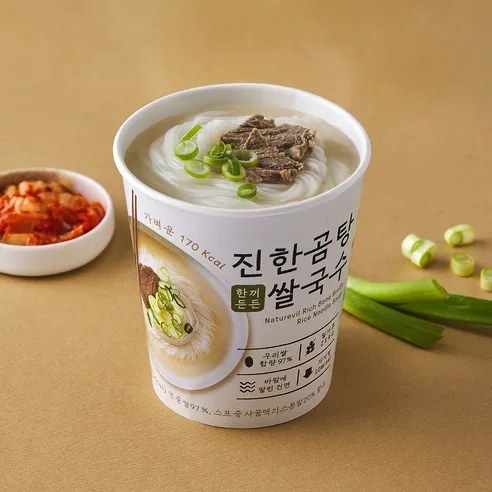 NATUREVIL Gluten-Free Rice Noodle Cup - Rich Beef Bone Broth Gomtang 48g*6 Pack - Image 2