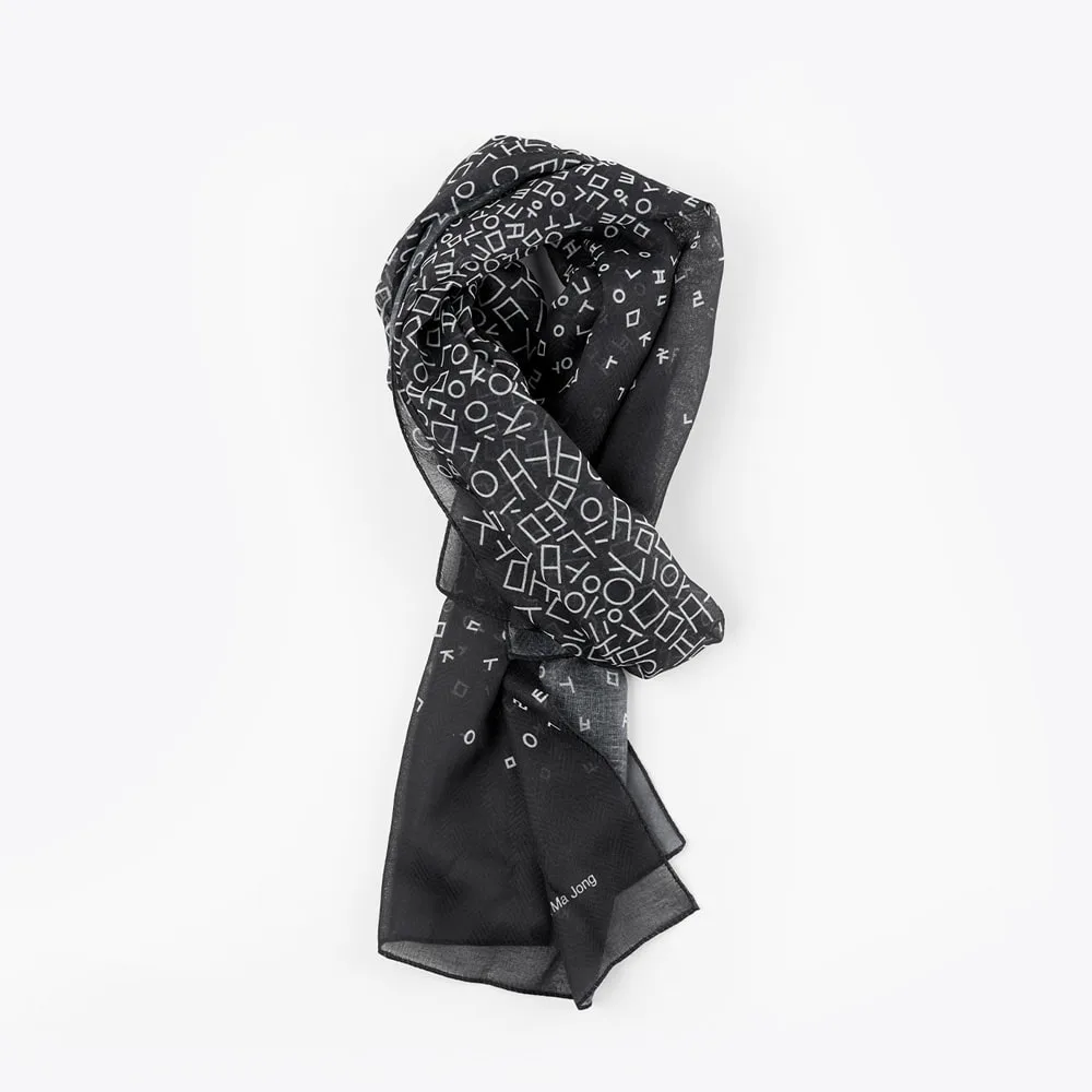 Korean Hangul Alphabet Pattern Muffler Scarf - Image 3