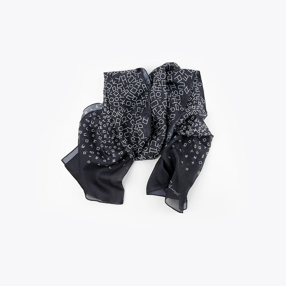 Korean Hangul Alphabet Pattern Muffler Scarf - Image 4