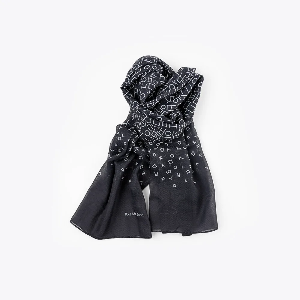 Korean Hangul Alphabet Pattern Muffler Scarf - Image 5