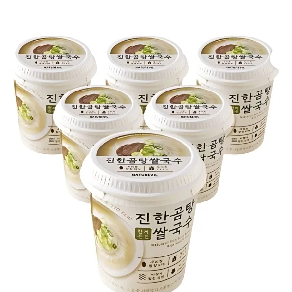 NATUREVIL Gluten-Free Rice Noodle Cup - Rich Beef Bone Broth Gomtang 48g*6 Pack
