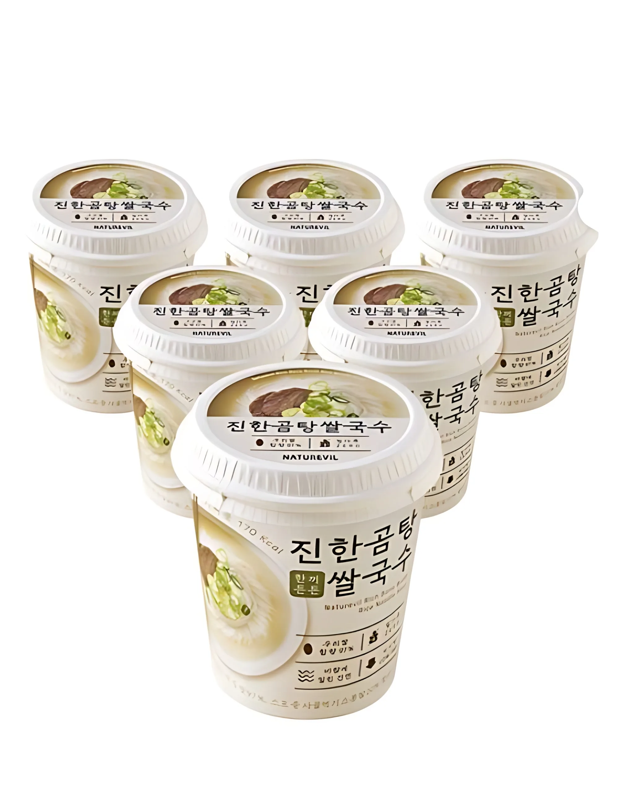 NATUREVIL Gluten-Free Rice Noodle Cup - Rich Beef Bone Broth Gomtang 48g*6 Pack