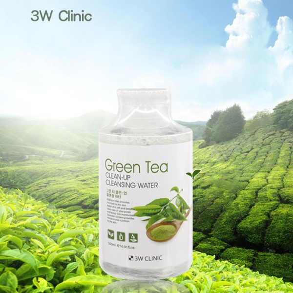3W CLINIC Green Tea Clean Up Cleansing Water 500ml