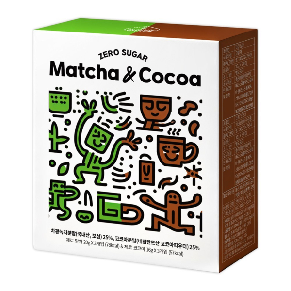 Witchs Kitchen Zero Sugar Low Calorie Matcha and Cocoa Latte 1 Box