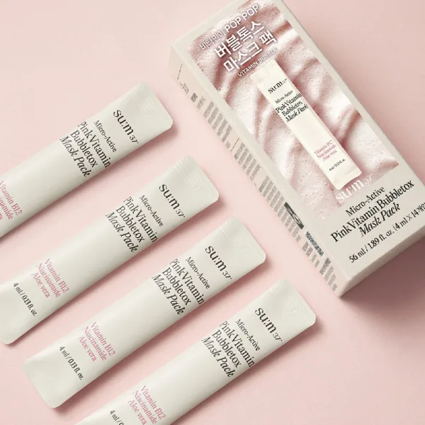SU:M37 Microactive Pink Vitamin Bubble Tox Mask 4ml (14 sheet )