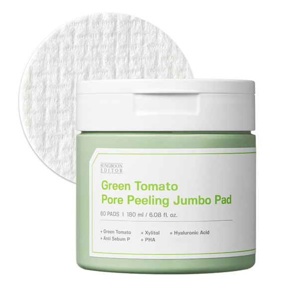 SUNGBOON EDITOR Green Tomato Pore Peeling Jumbo Pad 60ea 180ml