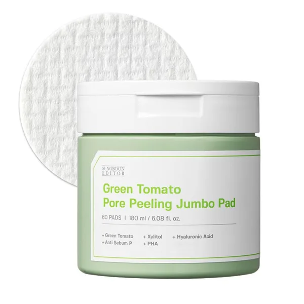 SUNGBOON EDITOR Green Tomato Pore Peeling Jumbo Pad 60ea 180ml