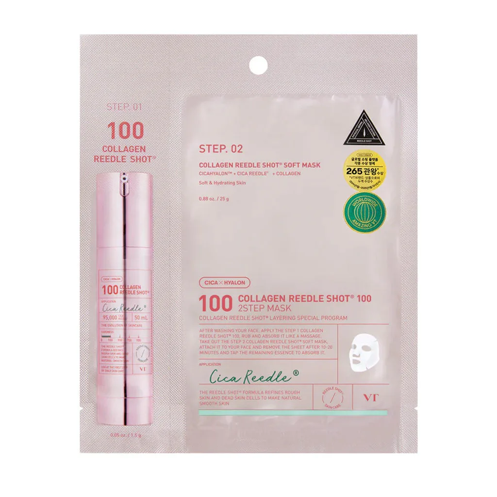 VT COSMETICS Collagen Reedle Shot 100 2 Step Mask 4 Sheets - Image 2