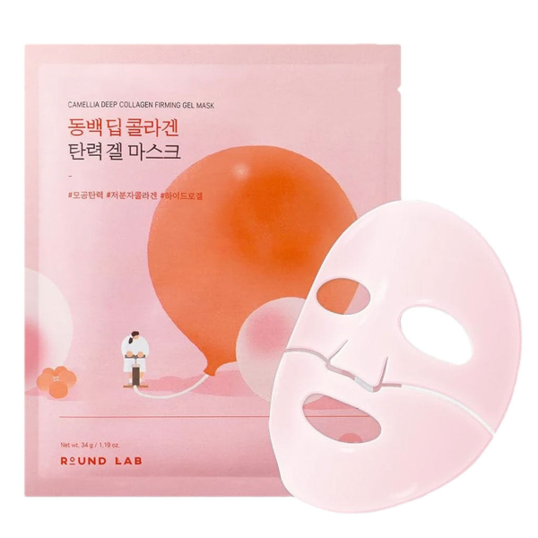 ROUND LAB Camellia Deep Collagen Firming Gel Mask 34g x 4 Sheets