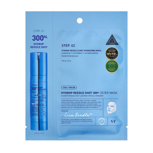 VT COSMETICS Hydrop Reedle Shot 300hL 2-Step Mask 6 Sheets