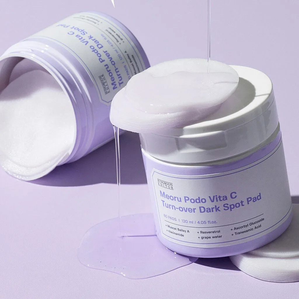 SUNGBOON EDITOR Meoru Podo Vita C Turn-Over Dark Spot Pad 60pcs 140ml - Image 2