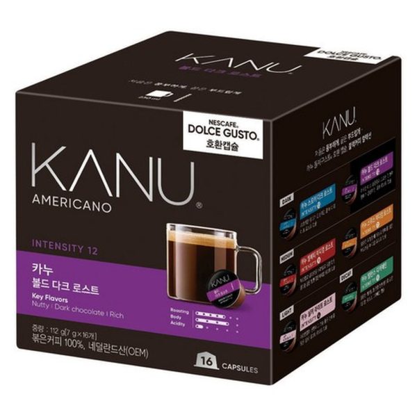 KANU Bold Dark Roast Dolce Gusto Compatible Coffee Capsules 16 Count