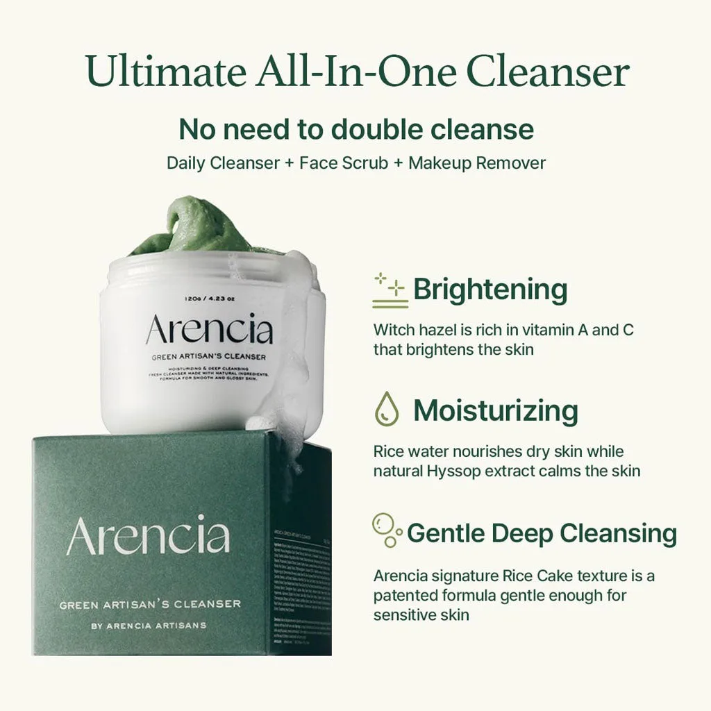 ARENCIA Fresh Green Rice Mochi Cleanser 120g - Image 2