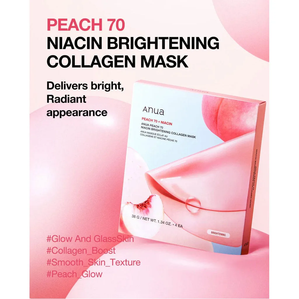 ANUA Peach 70 Niacin Brightening Collagen Mask 4 sheets - Image 3