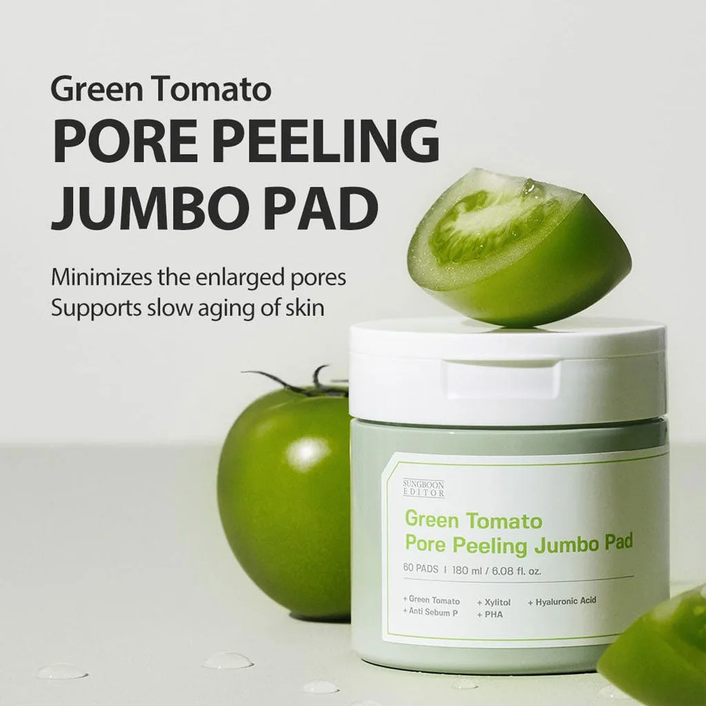 SUNGBOON EDITOR Green Tomato Pore Peeling Jumbo Pad 60ea 180ml - Image 2