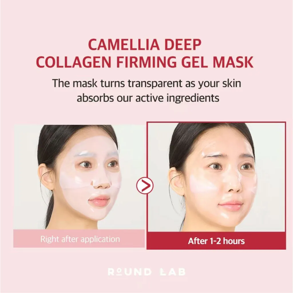 ROUND LAB Camellia Deep Collagen Firming Gel Mask 34g x 4 Sheets - Image 2