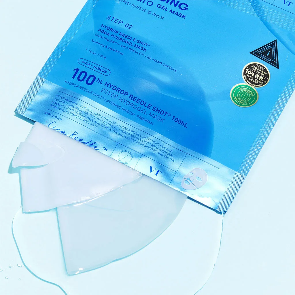 VT COSMETICS Hydrop Reedle Shot 100hL 2-Step Hydrogel Mask 4 Sheets - Image 3