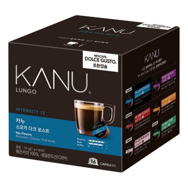 KANU Smoky Dark Roast Dolce Gusto Compatible Coffee Capsules 16 Count