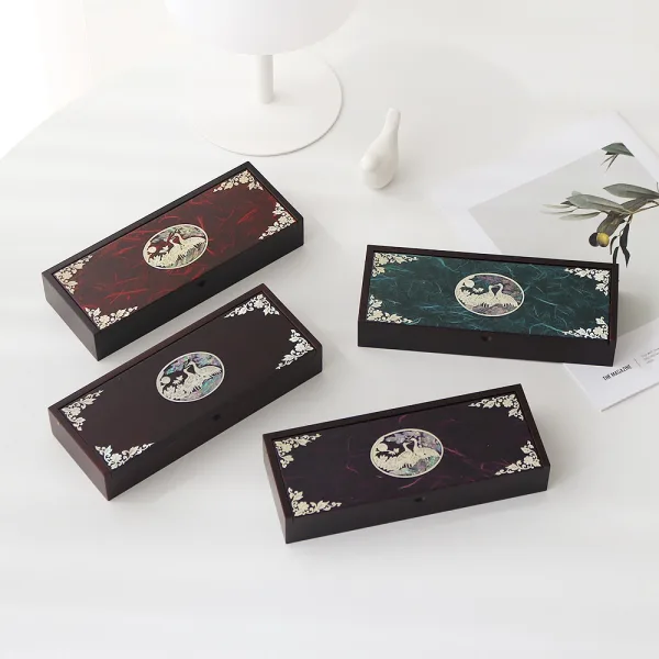 Korean Najeonchilgi Mother of Pearl Crane Automatic Pen Case with Ballpoint Pen