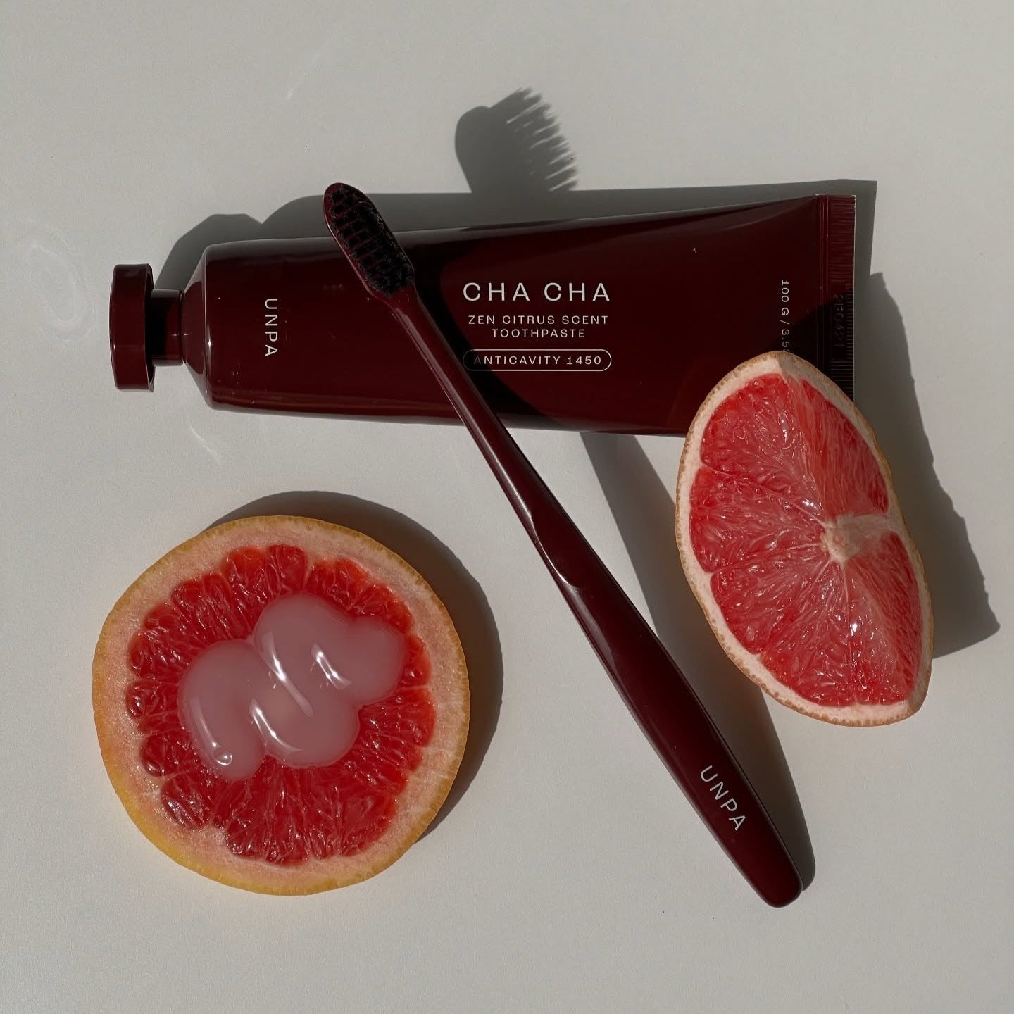 UNPA Cha Cha Zen Grapfruit Scent 1450 High Fluoride Toothpaste 100g - Image 2