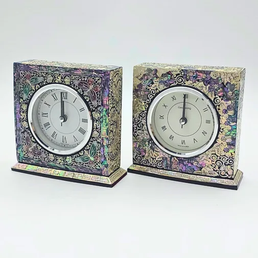 Korean Najeonchilgi Mother-of-Pearl Desk Clock